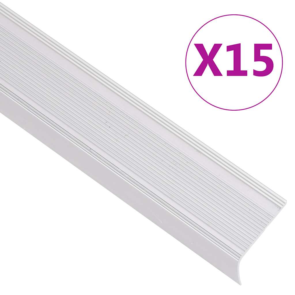 vidaXL Profile trepte formă L, 15 buc, argintiu, 100 cm, aluminiu vidaXL Profile trepte formă L, 15 buc, argintiu, 100 cm, aluminiu
