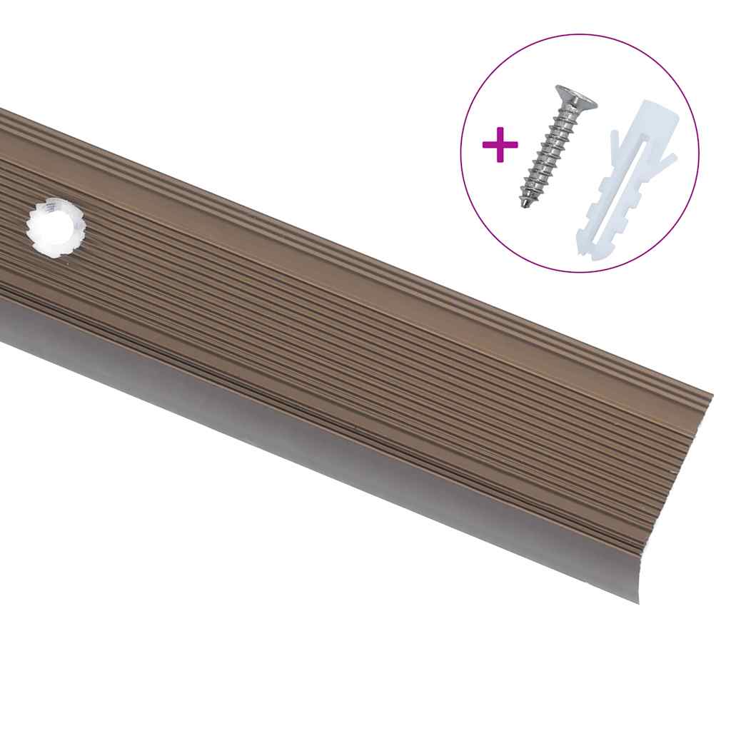 vidaXL Profile trepte în formă de L, 5 buc., maro, 100 cm, aluminiu vidaXL Profile trepte în formă de L, 5 buc., maro, 100 cm, aluminiu