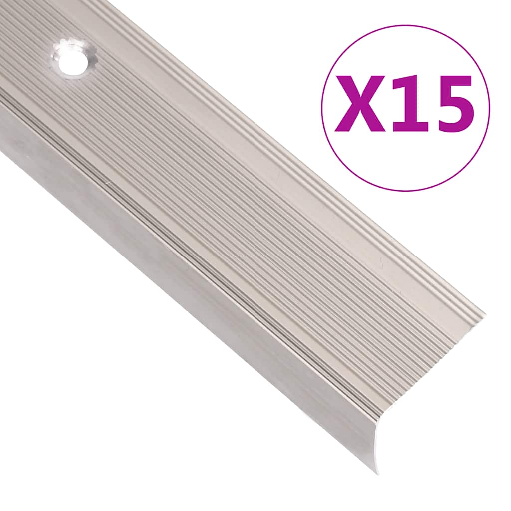 vidaXL Profile trepte în formă de L, 15 buc. șampanie 100 cm aluminiu vidaXL Profile trepte în formă de L, 15 buc. șampanie 100 cm aluminiu