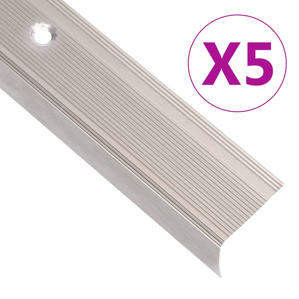 vidaXL Profile trepte în formă de L, 5 buc. șampanie 100 cm aluminiu vidaXL Profile trepte în formă de L, 5 buc. șampanie 100 cm aluminiu