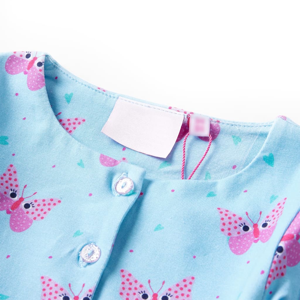 Rochie de copii cu nasturi fără mâneci, albastru 104