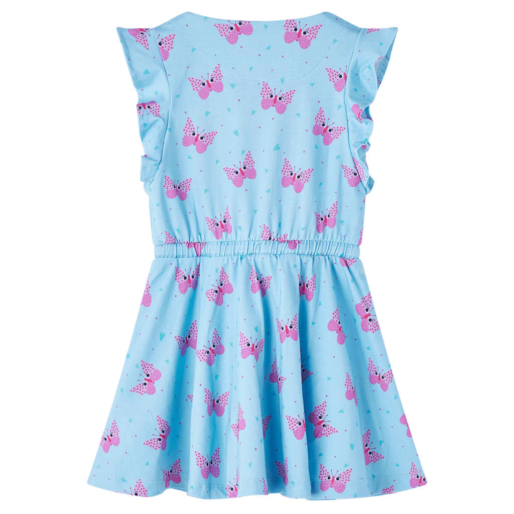 Rochie de copii cu nasturi fără mâneci, albastru 128