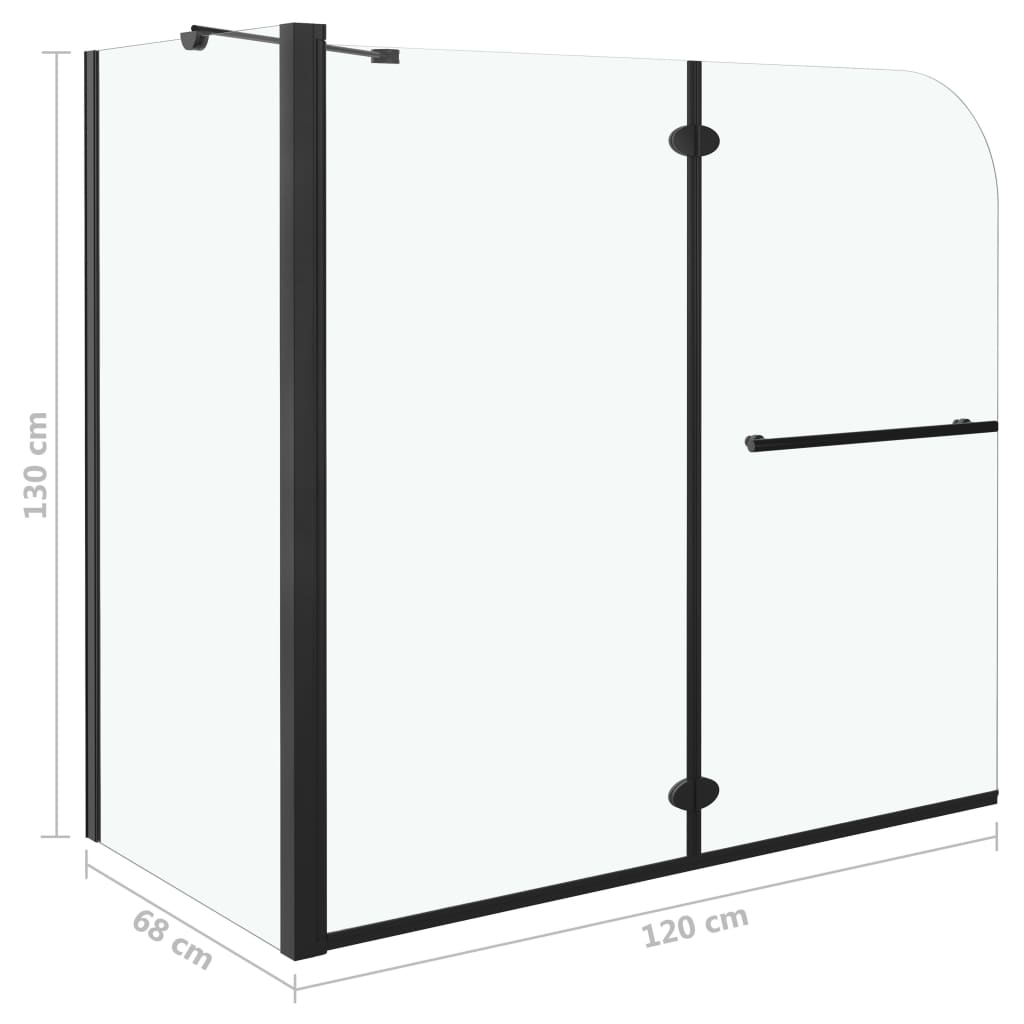vidaXL Cabină de duș dublu-pliabilă, negru, 120x68x130 cm, ESG vidaXL Cabină de duș dublu-pliabilă, negru, 120x68x130 cm, ESG