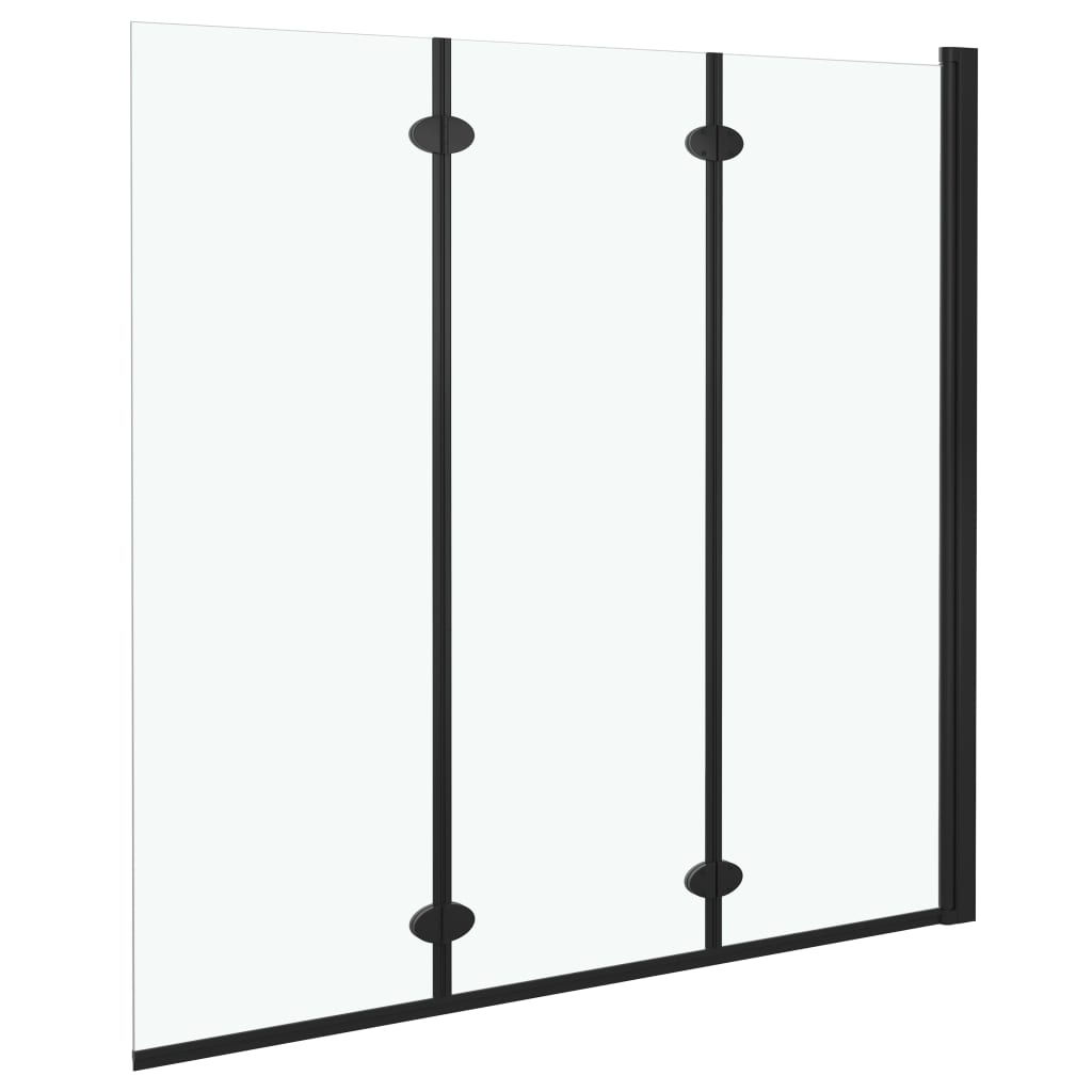 vidaXL Cabină de duș pliabilă, 3 panouri, negru, 130 x 138 cm, ESG vidaXL Cabină de duș pliabilă, 3 panouri, negru, 130 x 138 cm, ESG