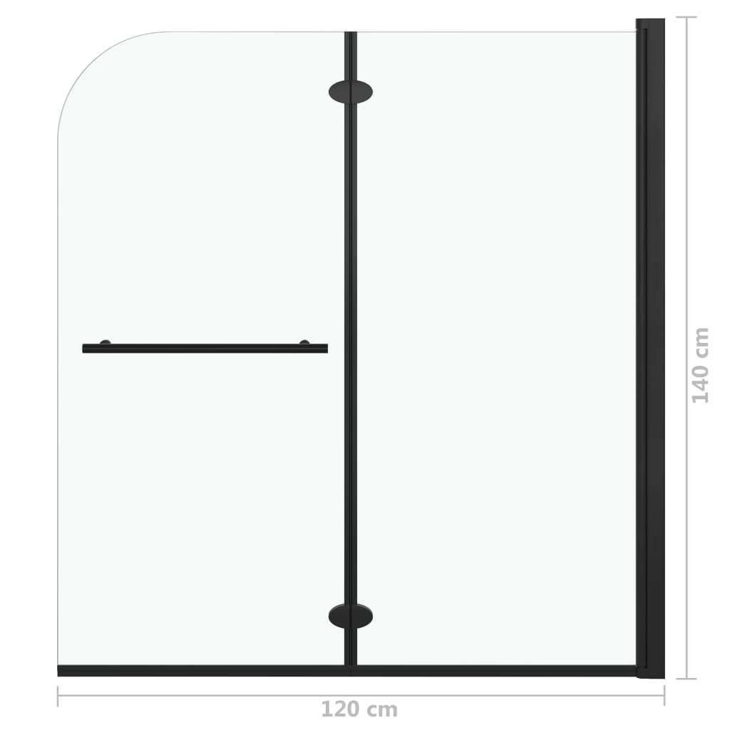 vidaXL Cabină de duș pliabilă, 2 panouri, 120 x 140 cm, ESG vidaXL Cabină de duș pliabilă, 2 panouri, 120 x 140 cm, ESG