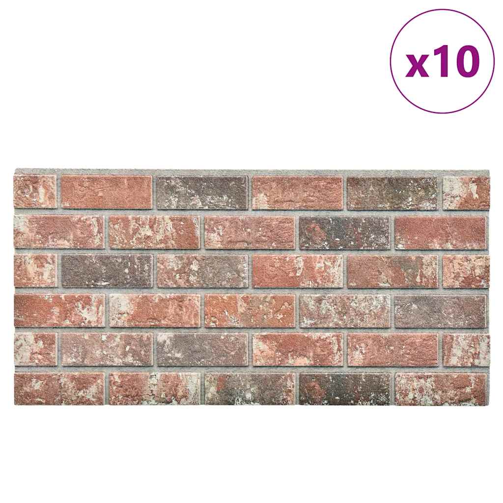 vidaXL Panouri de perete 3D model cărămidă maro închis/gri 10 buc. EPS vidaXL Panouri de perete 3D model cărămidă maro închis/gri 10 buc. EPS