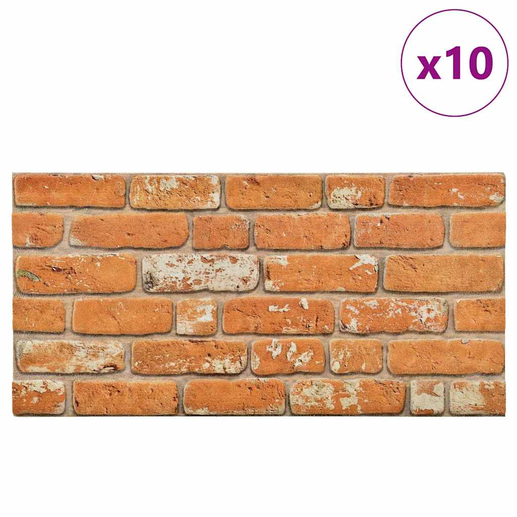 vidaXL Panouri de perete 3D, model cărămidă, maro deschis, 10 buc. EPS