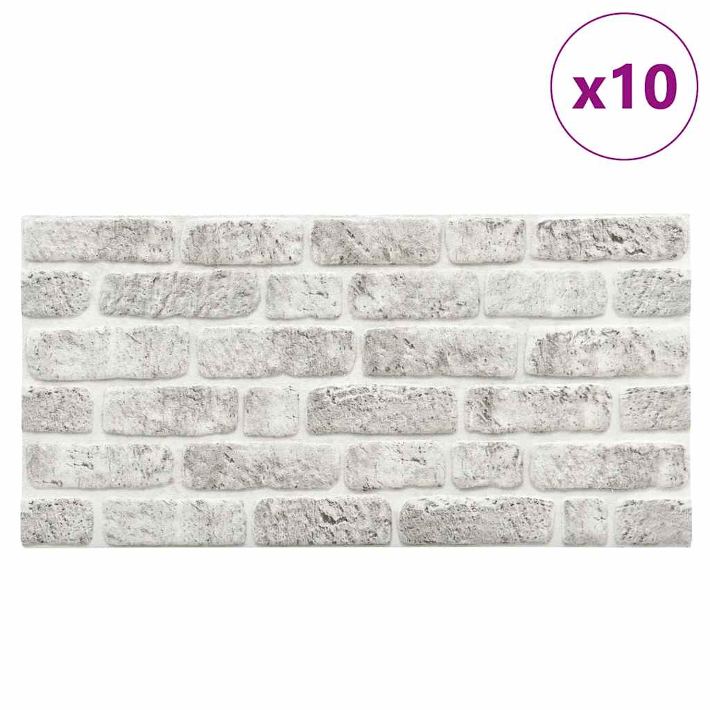 vidaXL Panouri de perete 3D, model cărămidă, gri deschis, 10 buc., EPS