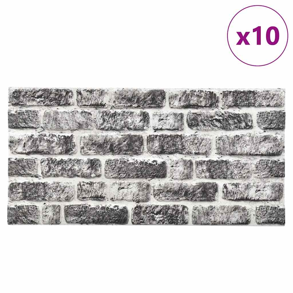 vidaXL Panouri de perete 3D, model cărămidă, gri închis, 10 buc., EPS vidaXL Panouri de perete 3D, model cărămidă, gri închis, 10 buc., EPS