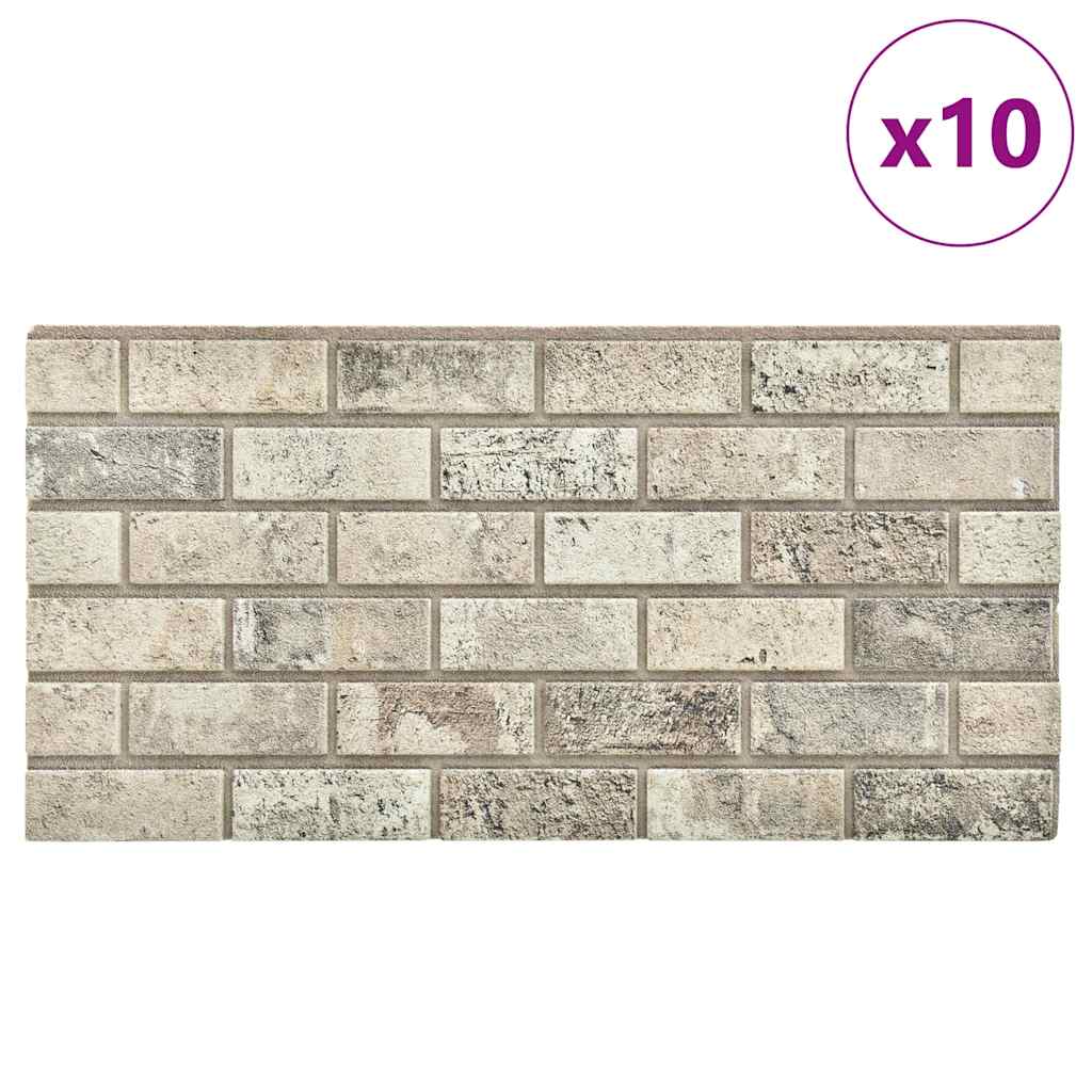 vidaXL Panouri de perete 3D, model cărămidă, nisipiu, 10 buc., EPS