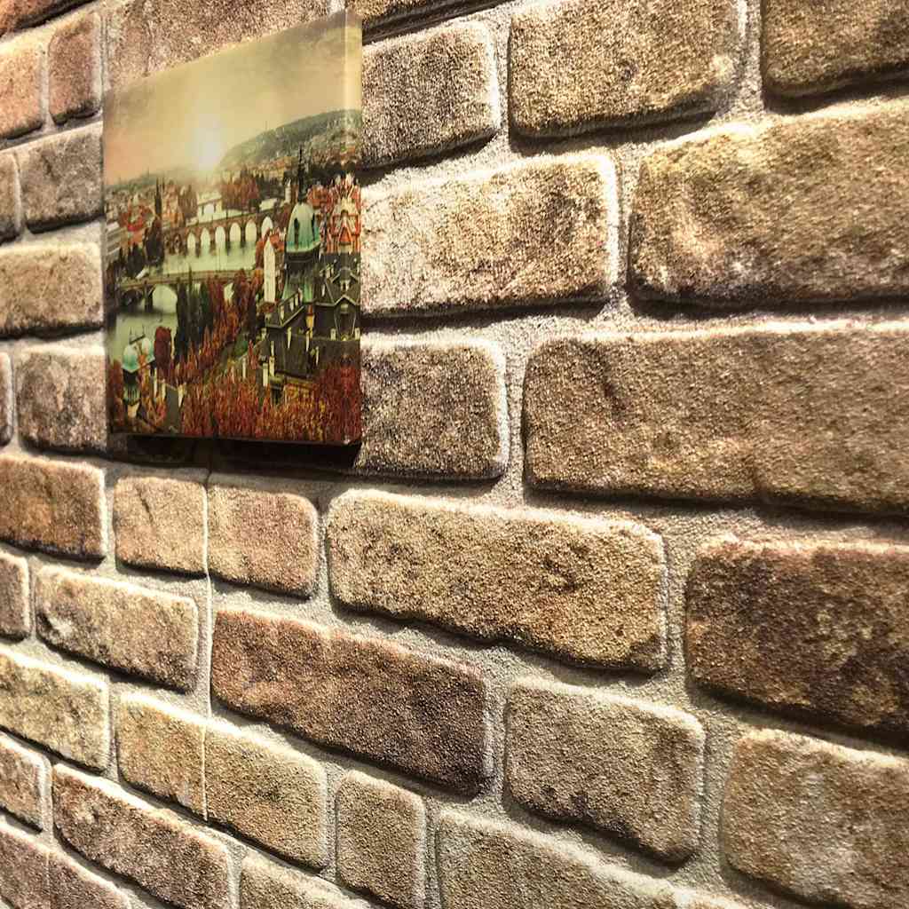 vidaXL Panouri de perete 3D, model cărămidă nisipiu închis 10 buc. EPS vidaXL Panouri de perete 3D, model cărămidă nisipiu închis 10 buc. EPS