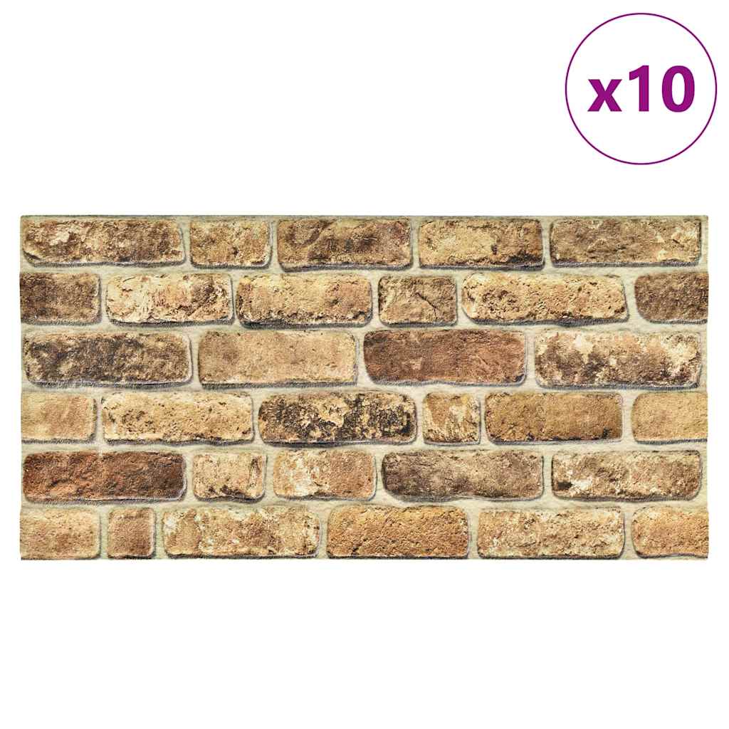 vidaXL Panouri de perete 3D, model cărămidă nisipiu închis 10 buc. EPS vidaXL Panouri de perete 3D, model cărămidă nisipiu închis 10 buc. EPS
