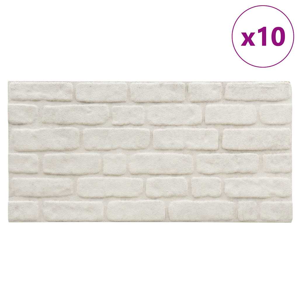 vidaXL Panouri de perete 3D, model cărămidă, alb, 10 buc., EPS vidaXL Panouri de perete 3D, model cărămidă, alb, 10 buc., EPS