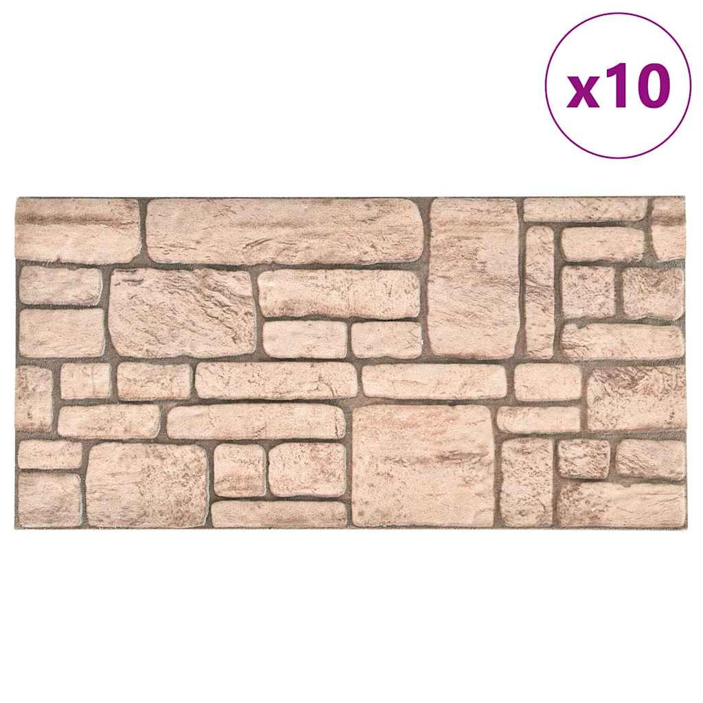 vidaXL Panouri de perete 3D, model cărămidă, bej, 10 buc., EPS vidaXL Panouri de perete 3D, model cărămidă, bej, 10 buc., EPS