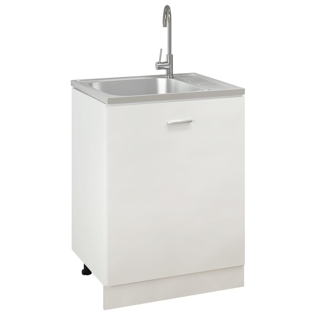 vidaXL Chiuvetă bucătărie cu scurgător, argintiu 600x500x155 mm oțel