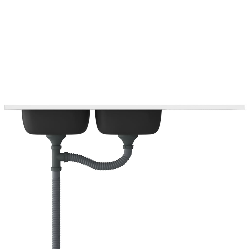 vidaXL Chiuvetă bucătărie cu 2 cuve, argintiu, 1200x500x155 mm, oțel