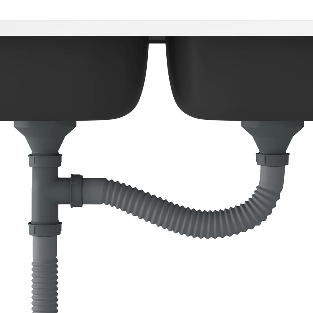 vidaXL Chiuvetă bucătărie cu 2 cuve, argintiu, 1200x500x155 mm, oțel