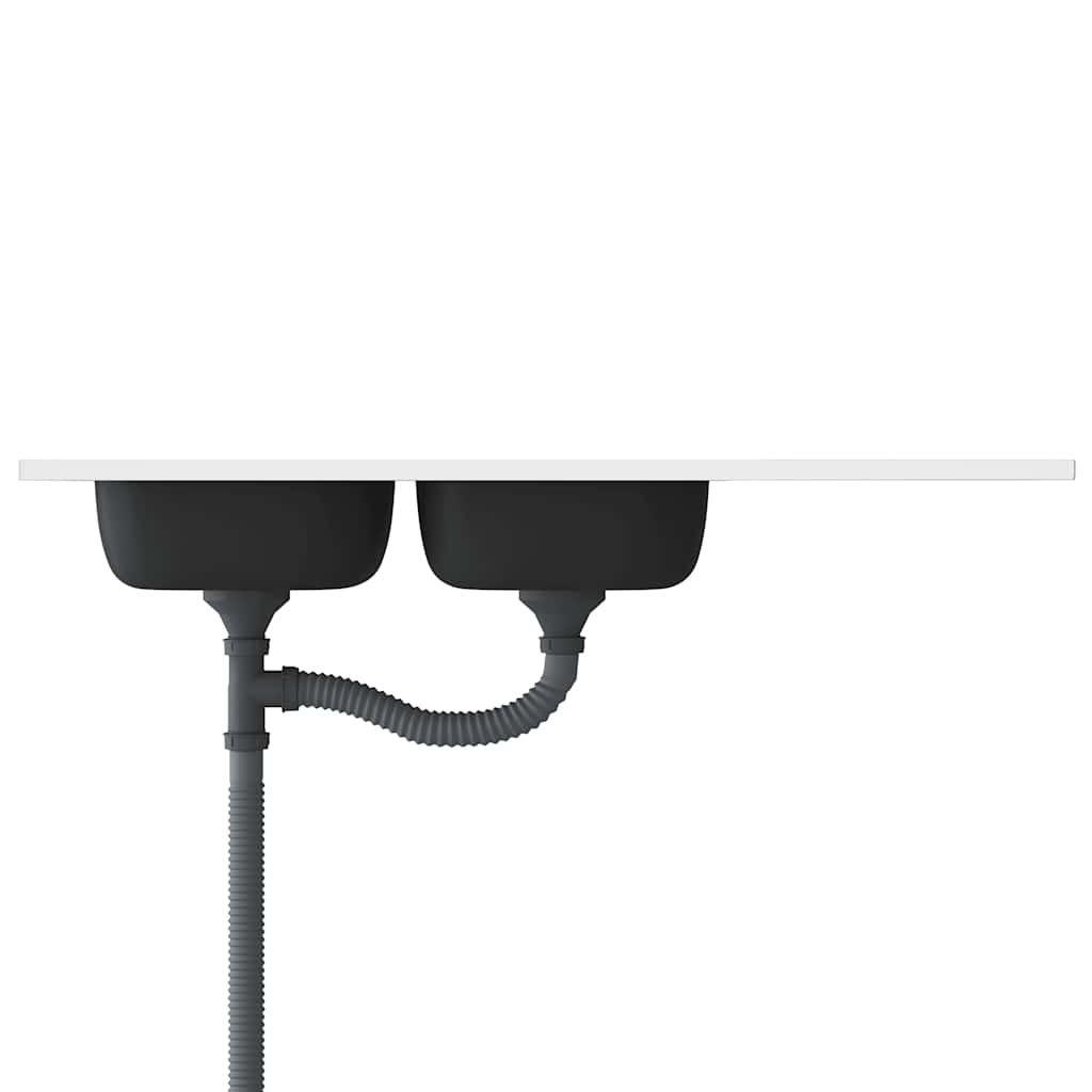 vidaXL Chiuvetă bucătărie cu 2 cuve, argintiu, 1200x600x155 mm, oțel