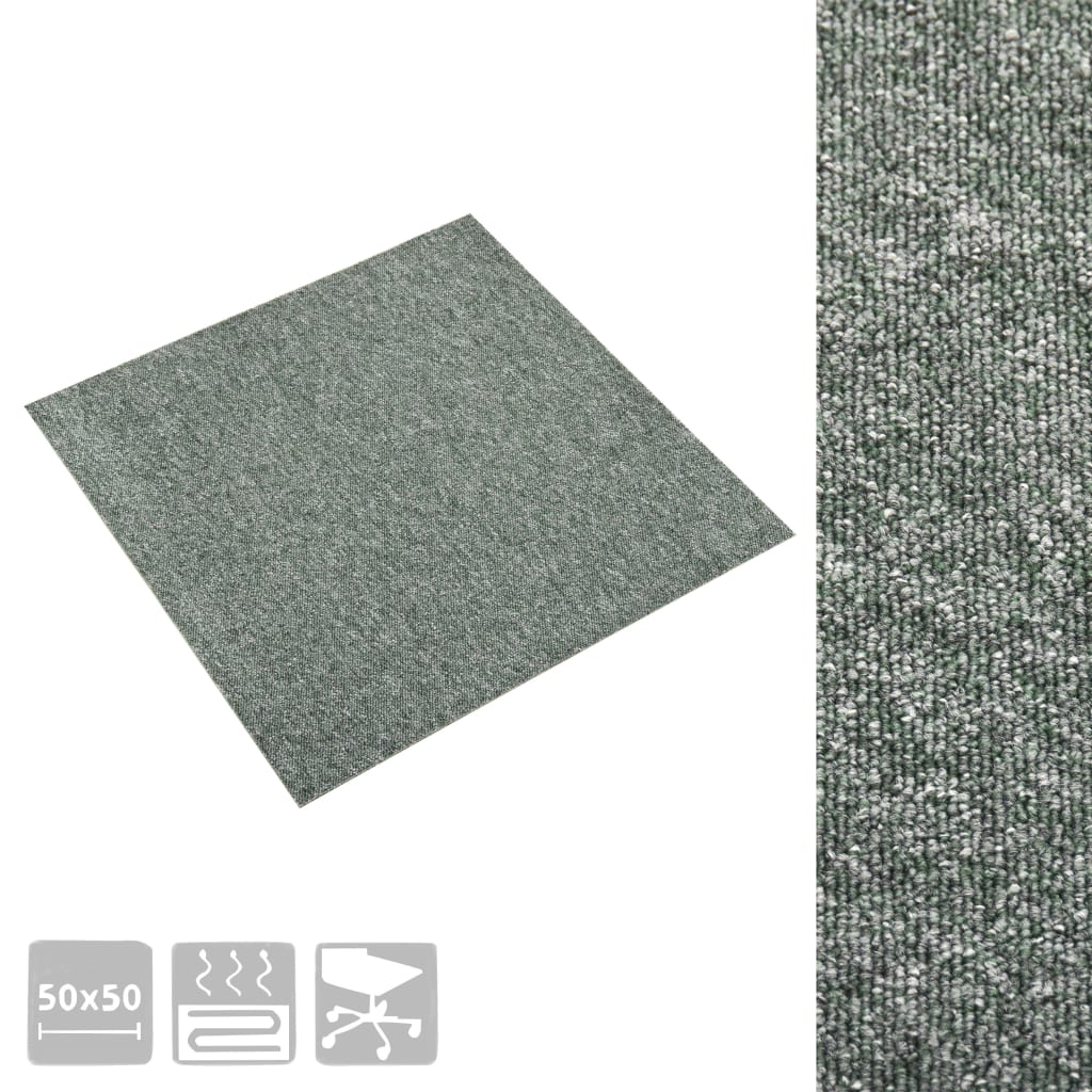 vidaXL Plăci de pardoseală, 20 buc., verde, 50 x 50 cm, 5 m² vidaXL Plăci de pardoseală, 20 buc., verde, 50 x 50 cm, 5 m²