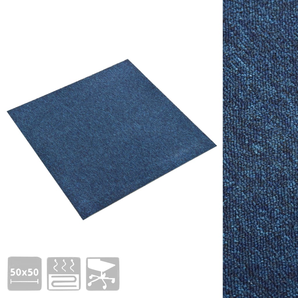 vidaXL Plăci de pardoseală, 20 buc., albastru închis, 50 x 50 cm, 5 m² vidaXL Plăci de pardoseală, 20 buc., albastru închis, 50 x 50 cm, 5 m²