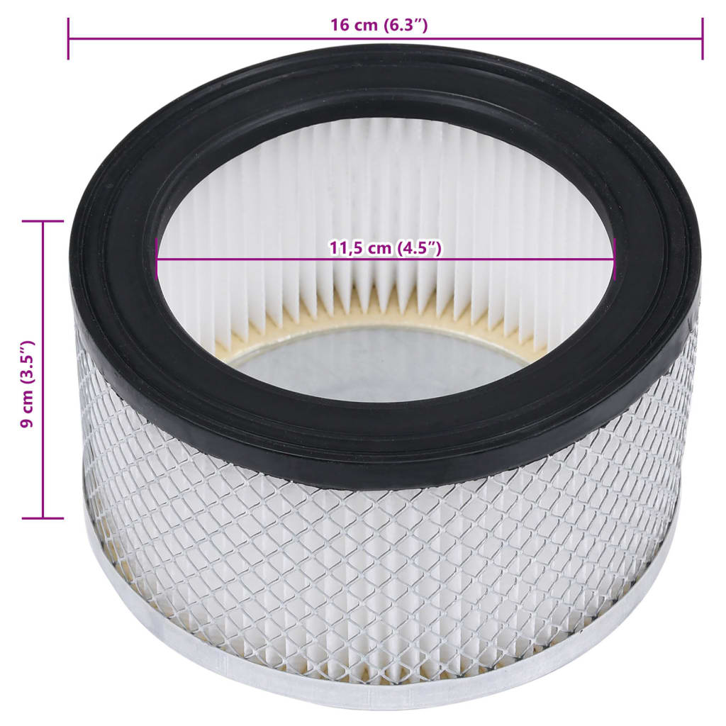 vidaXL Filtre HEPA pentru aspirator de cenușă, 2 buc., lavabile vidaXL Filtre HEPA pentru aspirator de cenușă, 2 buc., lavabile