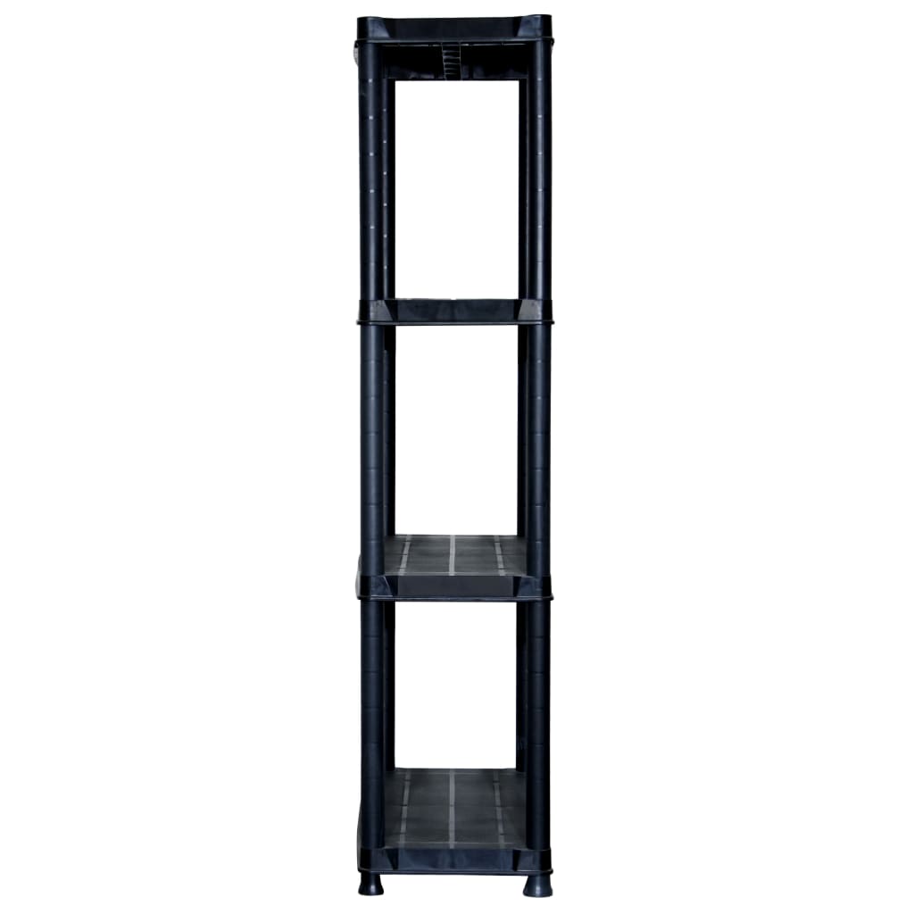 vidaXL Raft de depozitare cu 4 polițe, negru, 61x30,5x130 cm, plastic vidaXL Raft de depozitare cu 4 polițe, negru, 61x30,5x130 cm, plastic
