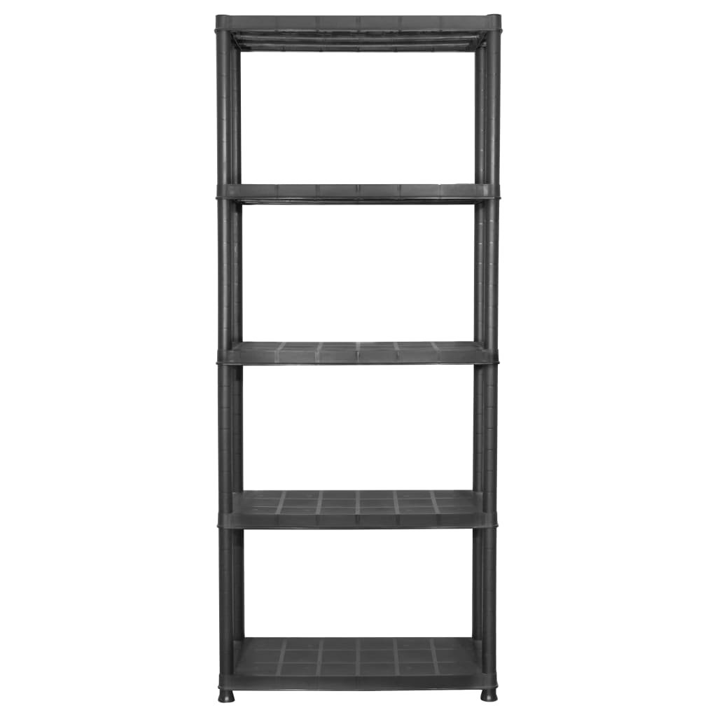 vidaXL Raft de depozitare cu 5 polițe, negru, 71x38x170 cm, plastic vidaXL Raft de depozitare cu 5 polițe, negru, 71x38x170 cm, plastic