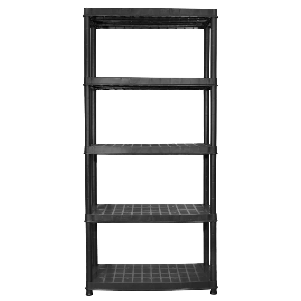 vidaXL Raft de depozitare cu 5 polițe, negru, 85x40x185 cm, plastic vidaXL Raft de depozitare cu 5 polițe, negru, 85x40x185 cm, plastic