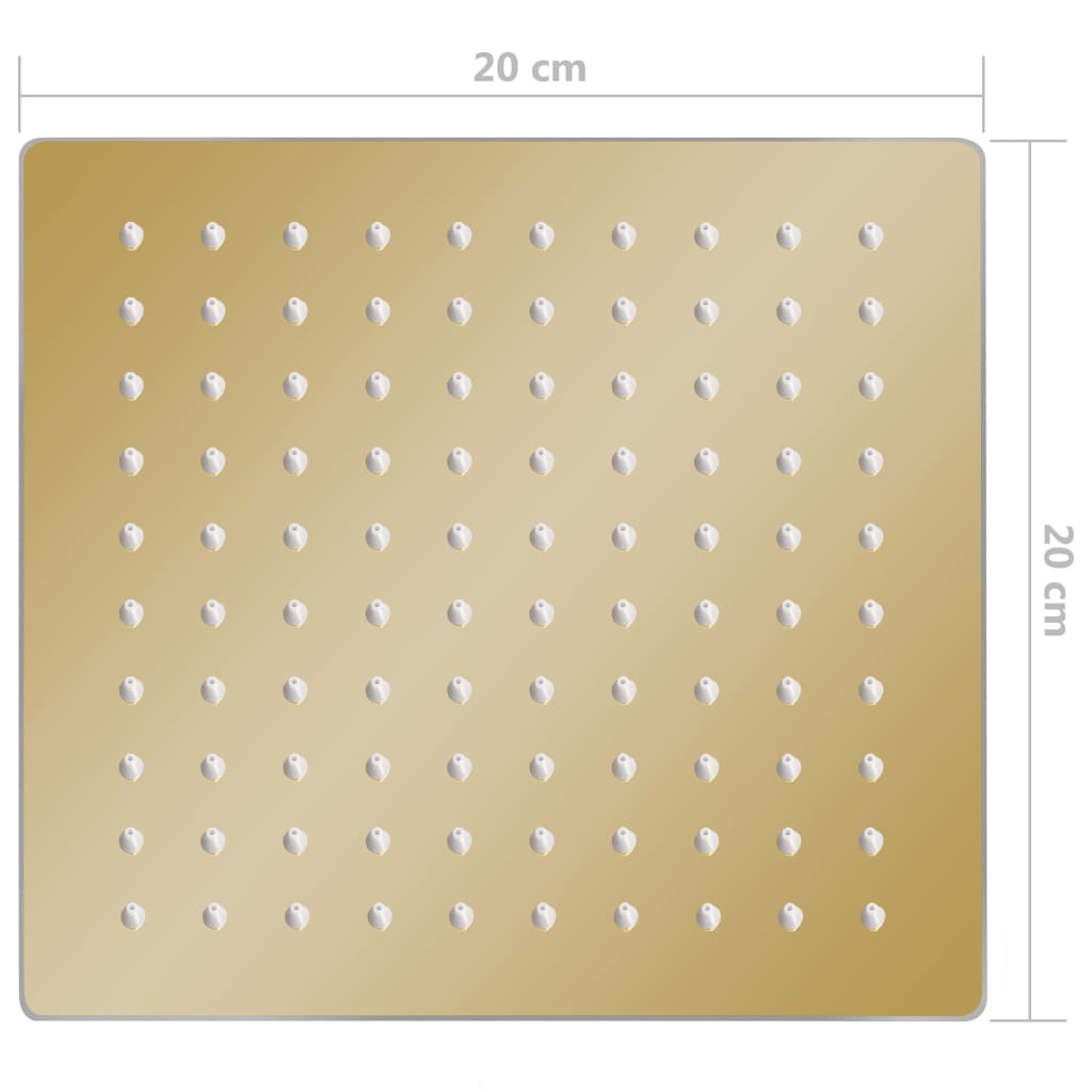 vidaXL Cap de duș tip ploaie pătrat, auriu, 20x20 cm, oțel inoxidabil vidaXL Cap de duș tip ploaie pătrat, auriu, 20x20 cm, oțel inoxidabil