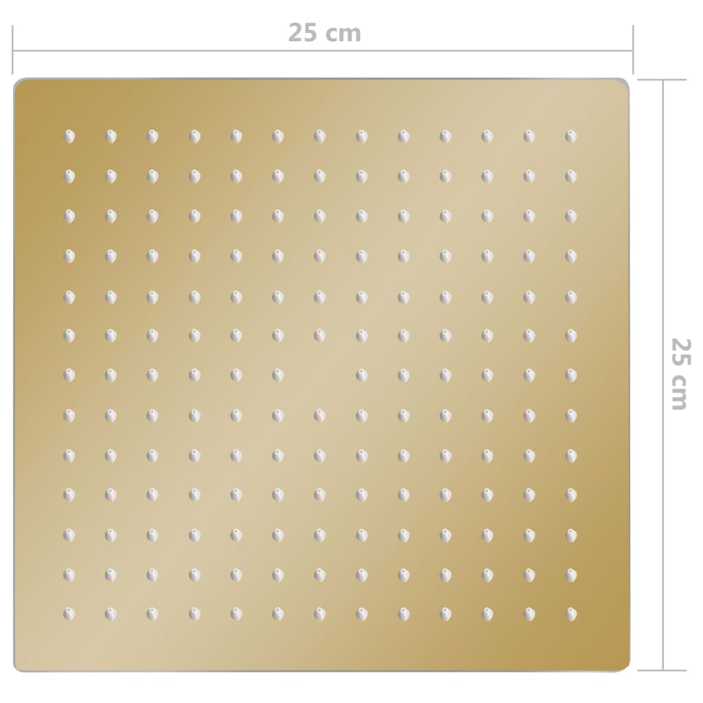 vidaXL Cap de duș tip ploaie pătrat, auriu, 25x25 cm, oțel inoxidabil vidaXL Cap de duș tip ploaie pătrat, auriu, 25x25 cm, oțel inoxidabil