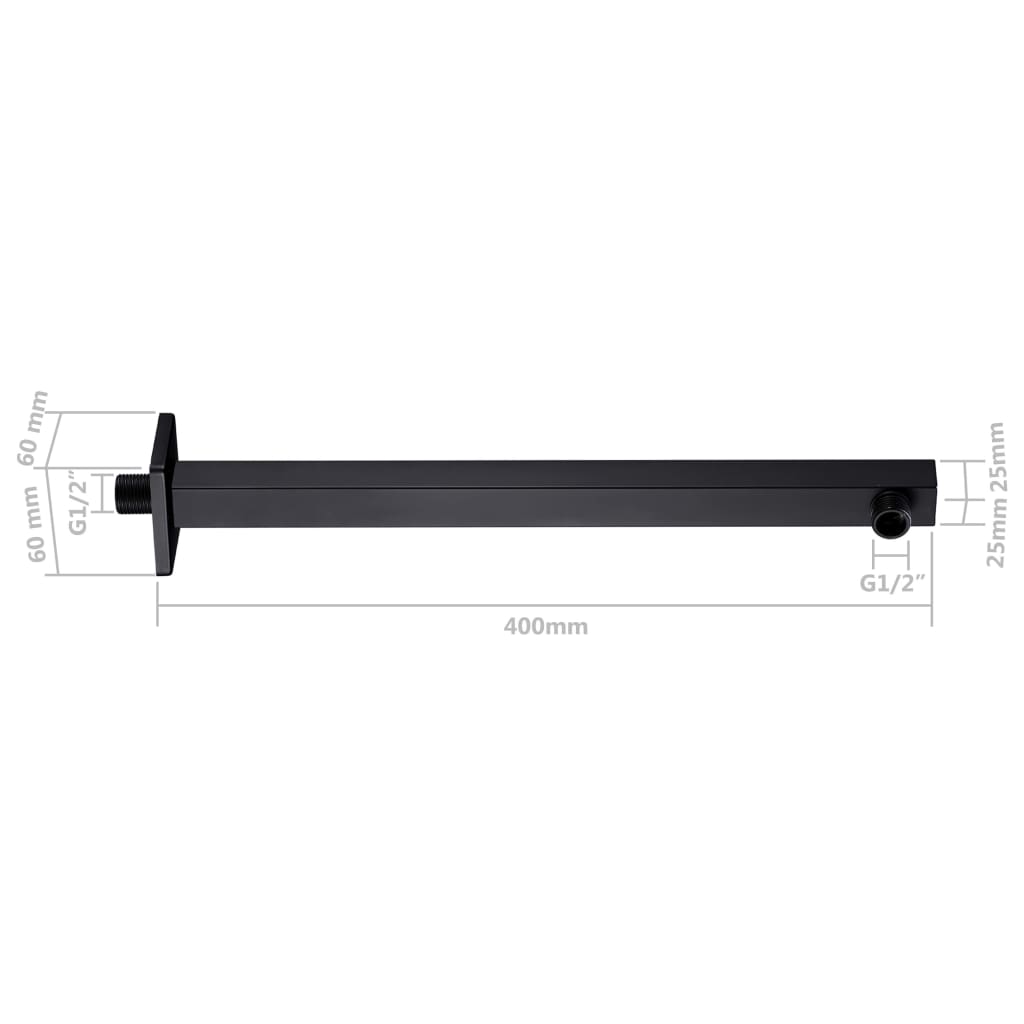 vidaXL Braț suport de duș, pătrat, negru, 40 cm, oțel inoxidabil 201 vidaXL Braț suport de duș, pătrat, negru, 40 cm, oțel inoxidabil 201