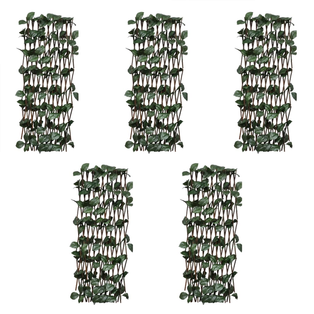 vidaXL Garduri cu zăbrele, frunze artificiale, 5 buc.,180x30cm, salcie vidaXL Garduri cu zăbrele, frunze artificiale, 5 buc.,180x30cm, salcie