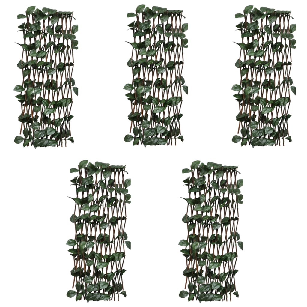 vidaXL Garduri cu zăbrele, frunze artificiale, 5 buc.,180x60cm, salcie vidaXL Garduri cu zăbrele, frunze artificiale, 5 buc.,180x60cm, salcie
