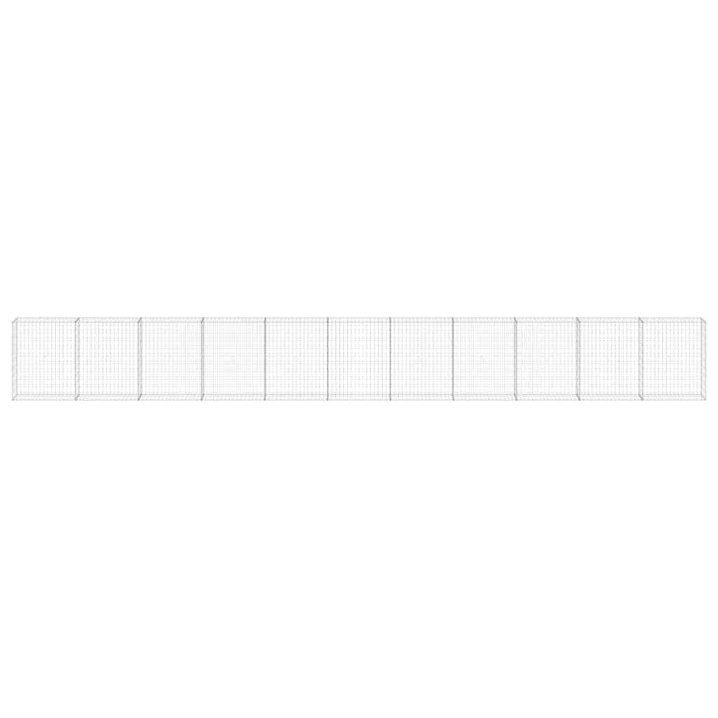 vidaXL Perete gabion cu capace, 900 x 30 x 100 cm, oțel galvanizat vidaXL Perete gabion cu capace, 900 x 30 x 100 cm, oțel galvanizat