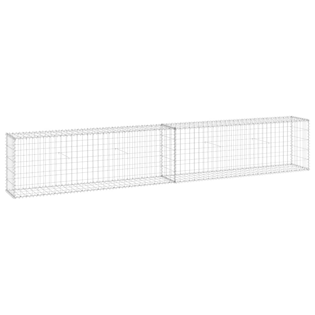 vidaXL Perete gabion cu capace, 300 x 30 x 50 cm, oțel galvanizat