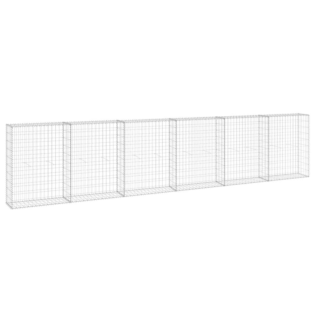 vidaXL Perete gabion cu capace, 300 x 30 x 100 cm, oțel galvanizat