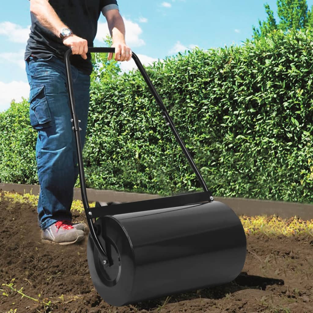 vidaXL Tăvălug de gazon, negru, 63 cm, 50 L vidaXL Tăvălug de gazon, negru, 63 cm, 50 L