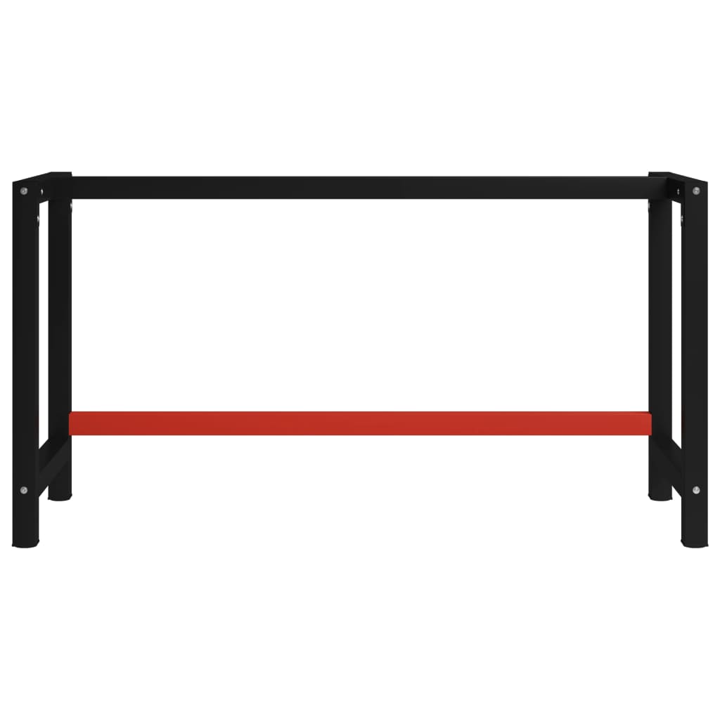 vidaXL Cadru metalic banc de lucru, 150x57x79 cm, negru și roșu vidaXL Cadru metalic banc de lucru, 150x57x79 cm, negru și roșu