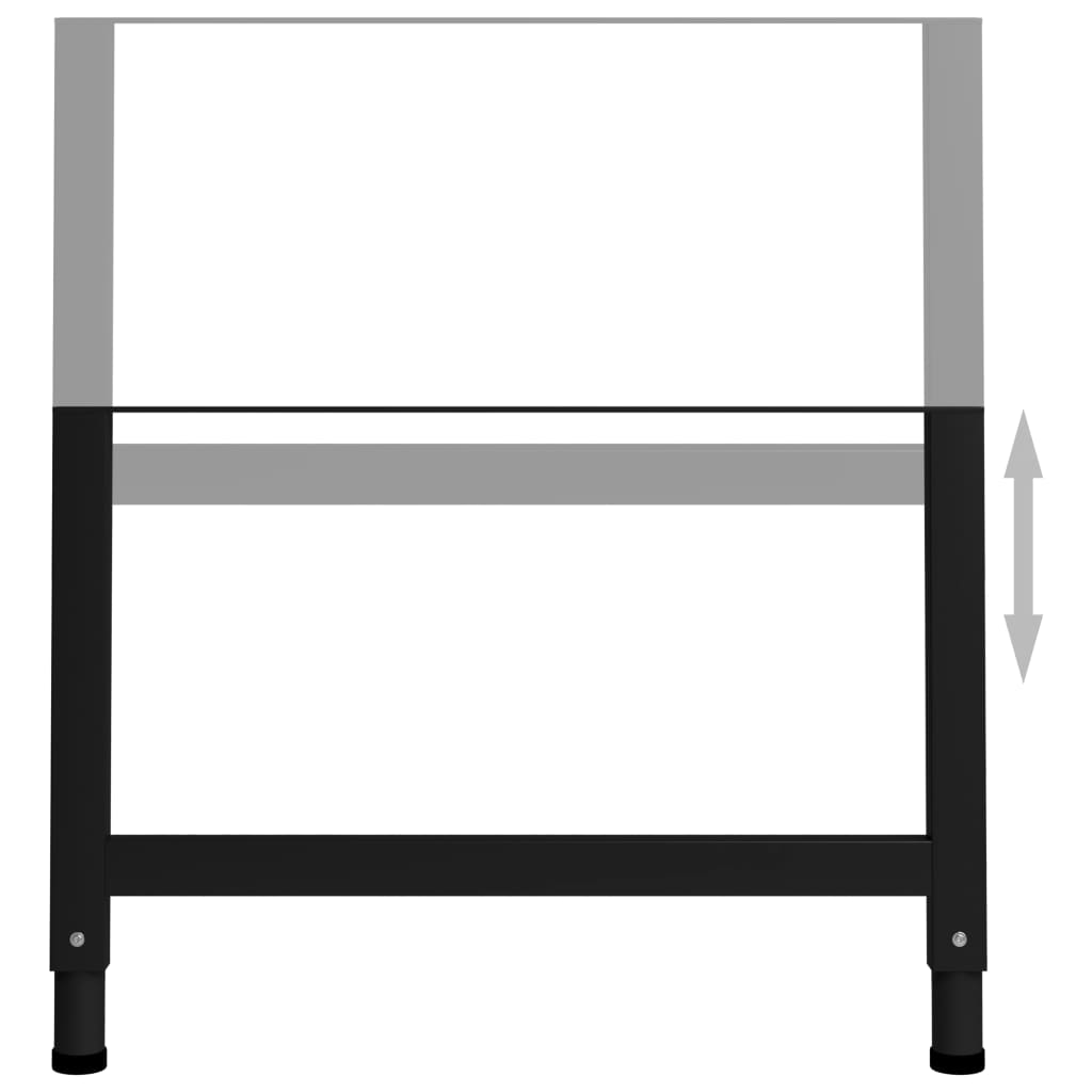 vidaXL Cadre banc lucru reglabile 2 buc. negru 85x(69-95,5) cm, metal vidaXL Cadre banc lucru reglabile 2 buc. negru 85x(69-95,5) cm, metal