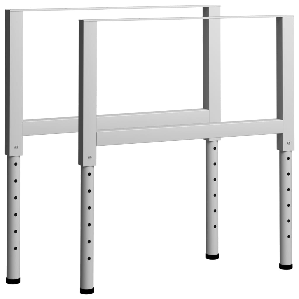 vidaXL Cadre banc lucru reglabile, 2 buc., gri, 85x(69-95,5) cm, metal vidaXL Cadre banc lucru reglabile, 2 buc., gri, 85x(69-95,5) cm, metal