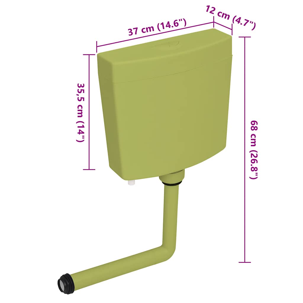 vidaXL Rezervor de toaletă cu admisie de apă pe fund, 3/6 L, măsliniu vidaXL Rezervor de toaletă cu admisie de apă pe fund, 3/6 L, măsliniu