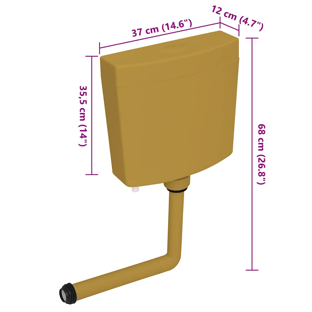 vidaXL Rezervor de toaletă cu admisie de apă pe fund, 3/6 L, curry vidaXL Rezervor de toaletă cu admisie de apă pe fund, 3/6 L, curry