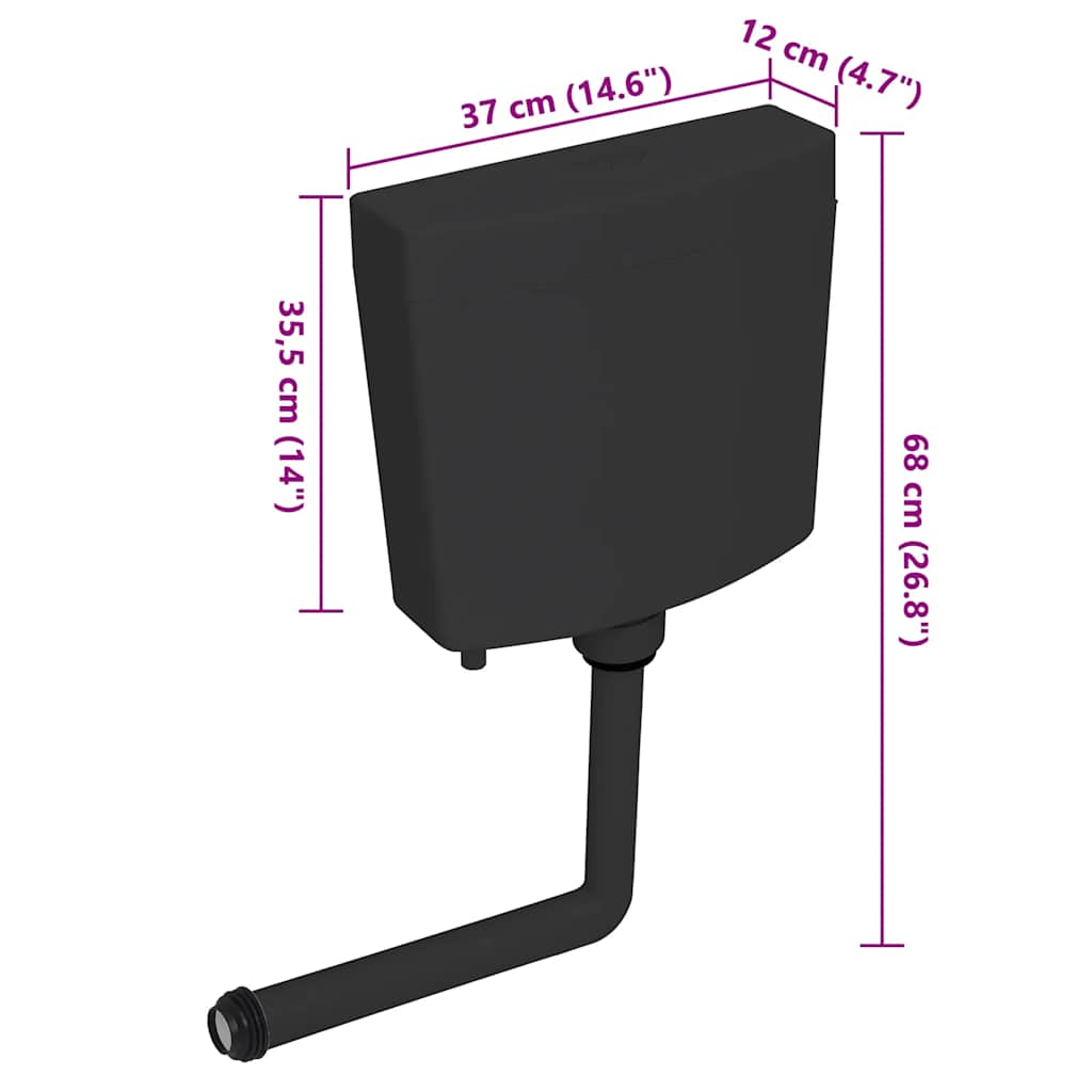 vidaXL Rezervor de toaletă cu admisie de apă pe fund, 3/6 L, negru vidaXL Rezervor de toaletă cu admisie de apă pe fund, 3/6 L, negru
