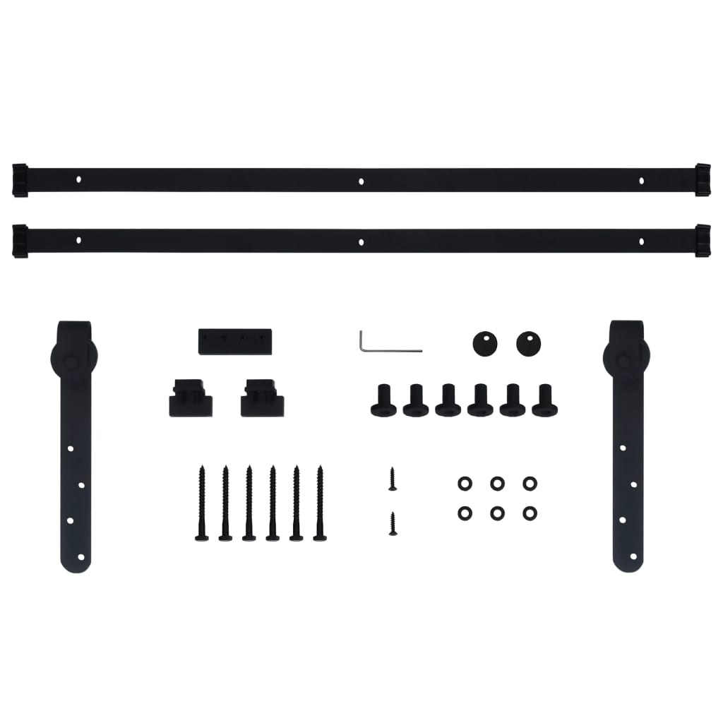 vidaXL Set glisare ușă mini pentru dulap, oțel carbon, 183 cm vidaXL Set glisare ușă mini pentru dulap, oțel carbon, 183 cm