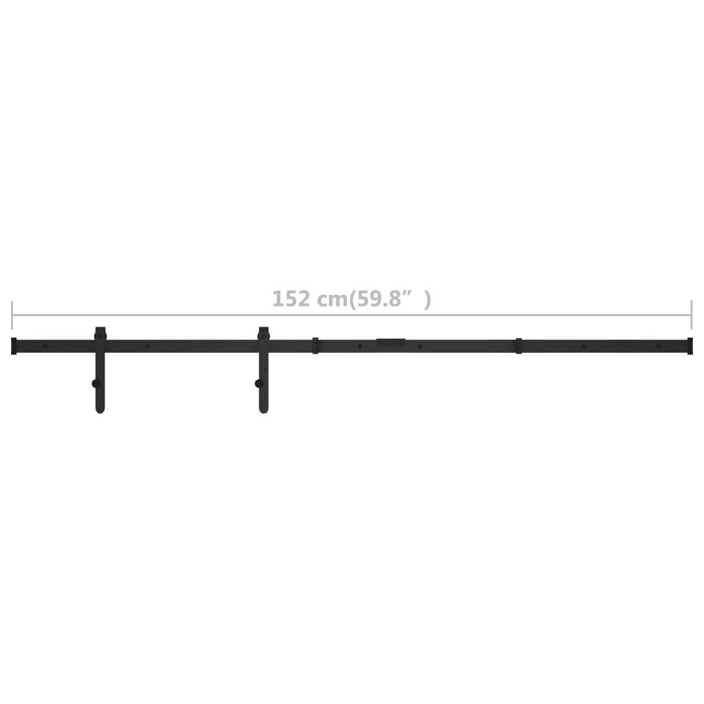 vidaXL Set glisare ușă mini pentru dulap, oțel carbon, 152 cm vidaXL Set glisare ușă mini pentru dulap, oțel carbon, 152 cm