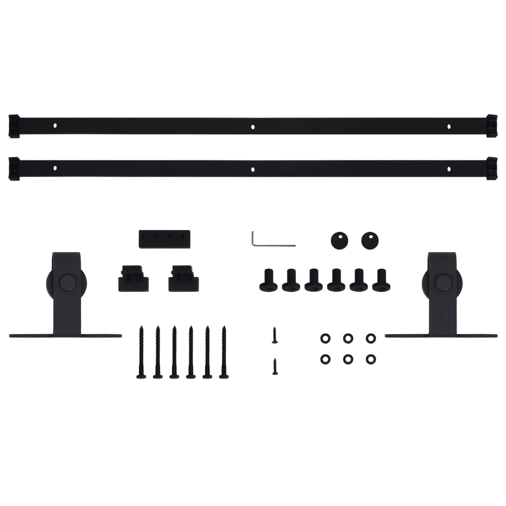 vidaXL Set glisare ușă mini pentru dulap, oțel carbon, 183 cm vidaXL Set glisare ușă mini pentru dulap, oțel carbon, 183 cm