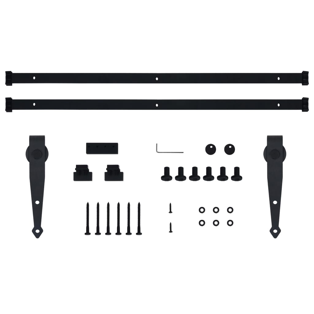 vidaXL Set glisare ușă mini pentru dulap, oțel carbon, 183 cm vidaXL Set glisare ușă mini pentru dulap, oțel carbon, 183 cm