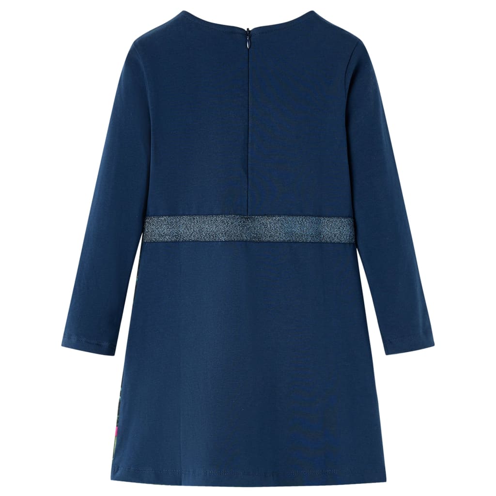 Rochie cu mâneci lungi pentru copii, bleumarin, 92