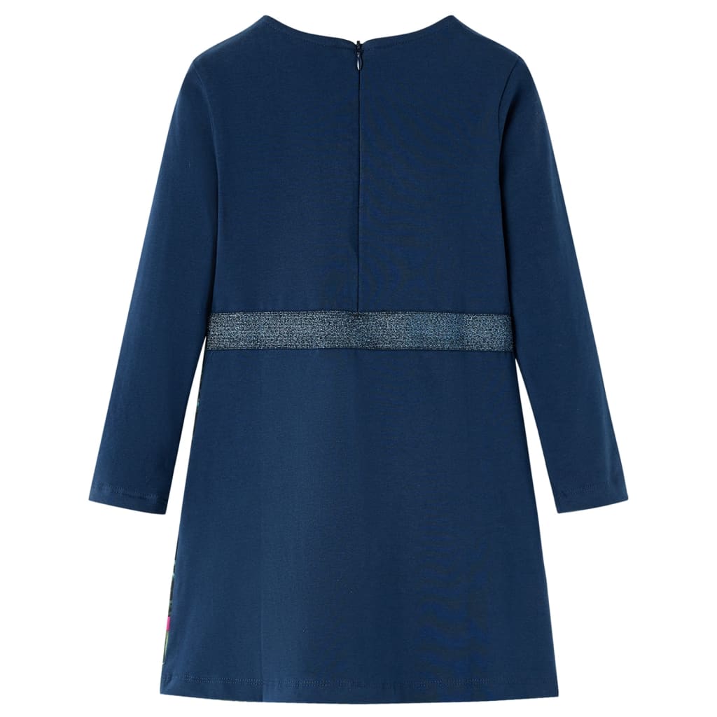 Rochie pentru copii cu mâneci lungi, bleumarin, 116