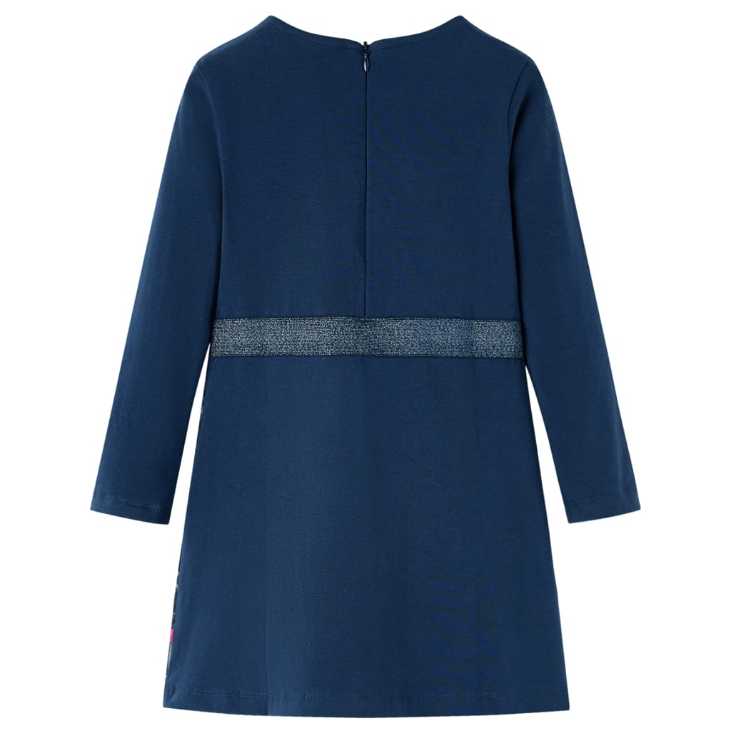 Rochie cu mâneci lungi pentru copii, bleumarin, 140